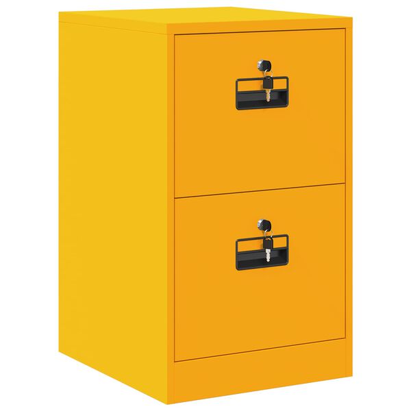 vidaXL Cabinet de Dossier Jaune moutarde 44 x 50 x 106.5 cm