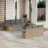 vidaXL Salon de jardin avec coussins 10 pcs beige r&eacute;sine tress&eacute;e