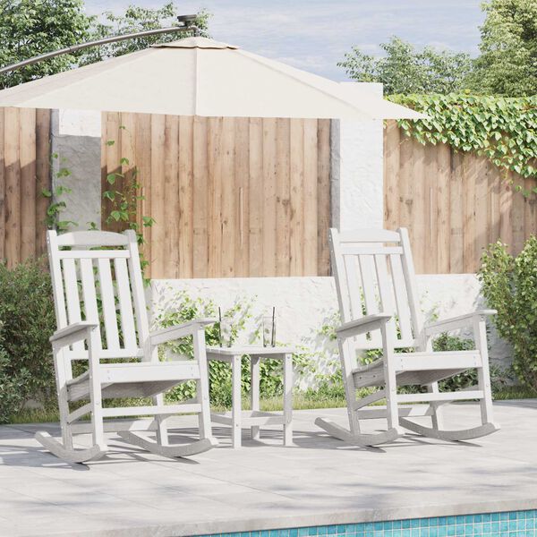 vidaXL Chaise Berçante de Jardin 2 pcs Blanc 70 x 92 x 108 cm