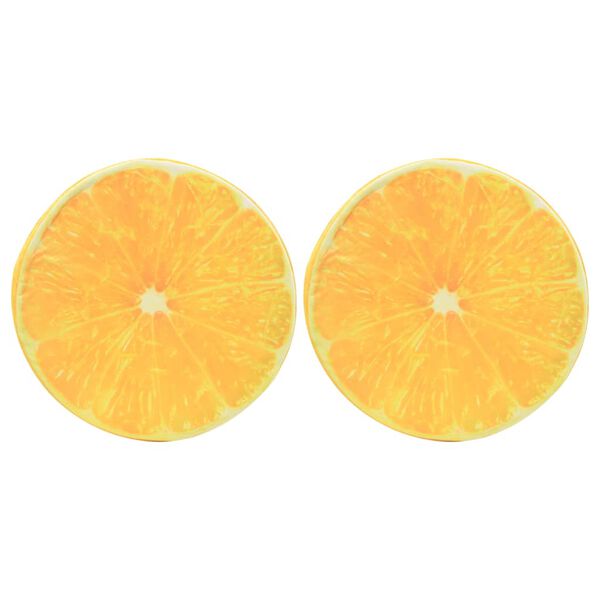 vidaXL Coussin lot de 2 Imprimé fruits Orange