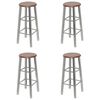vidaXL Tabourets de bar lot de 4 argenté et marron MDF