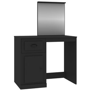 vidaXL Coiffeuse avec miroir noir 90x50x132,5 cm bois d'ing&eacute;nierie