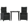 vidaXL Ensemble &agrave; manger de jardin avec coussins 3 pcs Noir