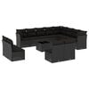 vidaXL Salon de jardin avec coussins 13 pcs noir r&eacute;sine tress&eacute;e