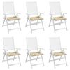 vidaXL Coussins de chaise jardin lot de 6 beige 40x40x4cm tissu oxford