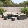 vidaXL Ensemble de canap&eacute; de jardin avec coussin 13 pcs Noir et cr&egrave;me