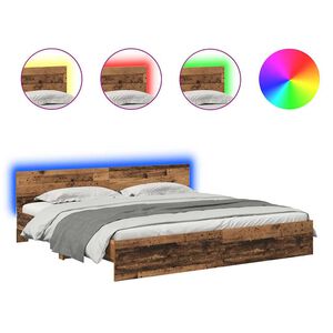 vidaXL Cadre de lit Bois Ancien 200 x 200 cm Bois d'ing&eacute;nierie