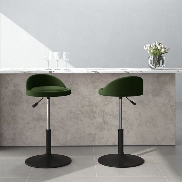 vidaXL Chaises pivotantes &agrave; manger lot de 2 Vert fonc&eacute; Velours