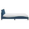 vidaXL Lit avec matelas Hanko bleu 160x200 cm tissu