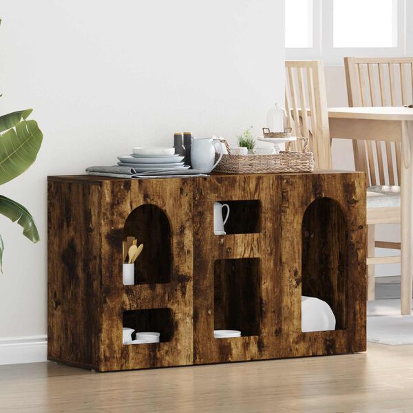 vidaXL Buffet Ch&ecirc;ne fum&eacute; 100 x 35 x 59 cm Bois d'ing&eacute;nierie