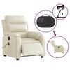 vidaXL Fauteuil de massage inclinable &eacute;lectrique cr&egrave;me similicuir