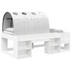 vidaXL Lit avec Tunnel 4 pcs Blanc Bois d'ing&eacute;nierie