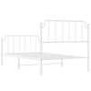 vidaXL Cadre de lit métal sans matelas et pied de lit blanc 107x203 cm