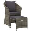 vidaXL Salon de jardin 2 pcs avec coussins Gris R&eacute;sine tress&eacute;e
