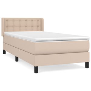 vidaXL Sommier &agrave; lattes de lit avec matelas Cappuccino 90x200 cm