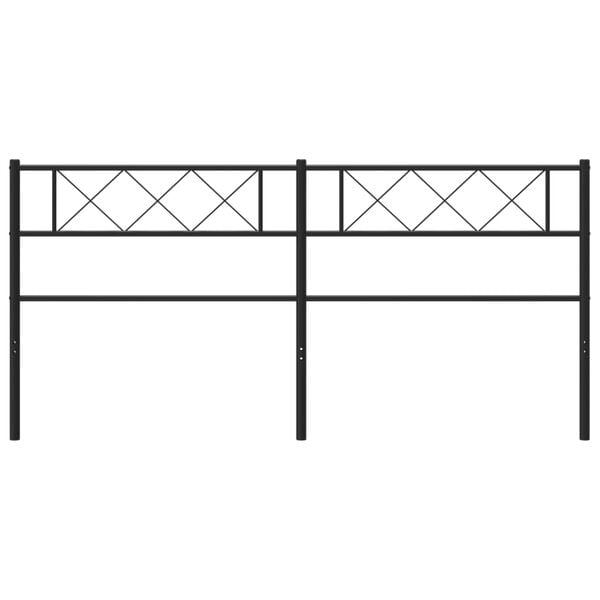 vidaXL T&ecirc;te de lit de remplacement m&eacute;tal noir 160 cm