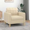 vidaXL Fauteuil Crème 60 cm Tissu