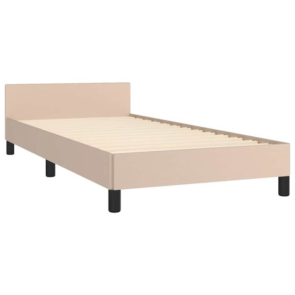 vidaXL Cadre de lit avec t&ecirc;te de lit sans matelas cappuccino 90x190 cm