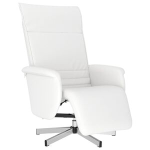 vidaXL Fauteuil inclinable avec repose-pieds blanc similicuir