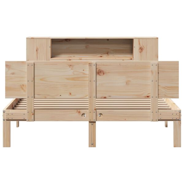 vidaXL Lit bibliothèque sans matelas 150x200 cm bois massif de pin