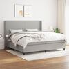vidaXL Sommier &agrave; lattes de lit avec matelas Gris clair 200x200cm Tissu