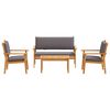 vidaXL Ensemble de canap&eacute; de jardin 4 pcs Marron 120 x 65,5 x 79 cm