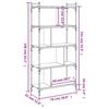 vidaXL Biblioth&egrave;que 5 niveaux sonoma gris 76x32x158 cm
