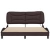 vidaXL Cadre de lit avec LED sans matelas Hvar marron fonc&eacute; 160x200cm tissu