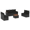vidaXL Salon de jardin 8 pcs avec coussins noir r&eacute;sine tress&eacute;e