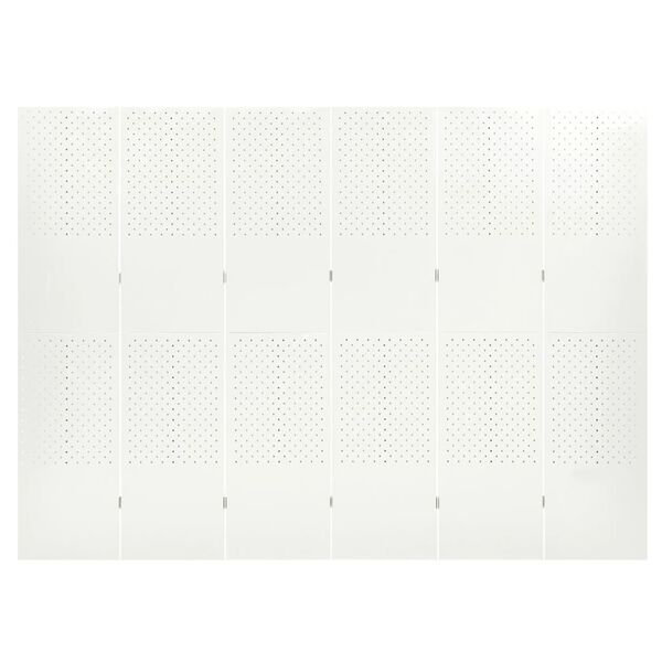 vidaXL Cloison de séparation 6 panneaux Blanc 240x180 cm Acier