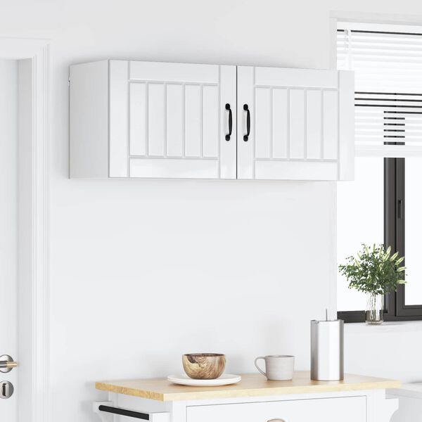 vidaXL Armoire de cuisine 2 pcs Blanc brillant 50 x 31 x 40 cm