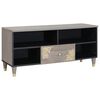 vidaXL Meuble TV Gris 100 x 33 x 46 cm Bois de mangue massif