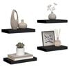 vidaXL &Eacute;tag&egrave;res murales flottantes 4 pcs noir 40x23x3,8 cm MDF