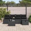 vidaXL Ensemble de canap&eacute; de jardin avec coussin 6 pcs Noir Poly rotin