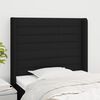 vidaXL T&ecirc;te de lit avec oreilles Noir 83x16x118/128 cm Tissu