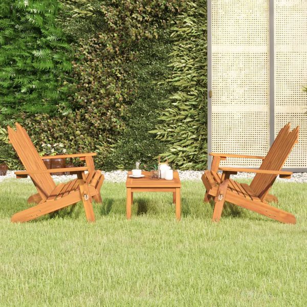 vidaXL Ensemble de salon de jardin Adirondack 3 pcs bois acacia solide