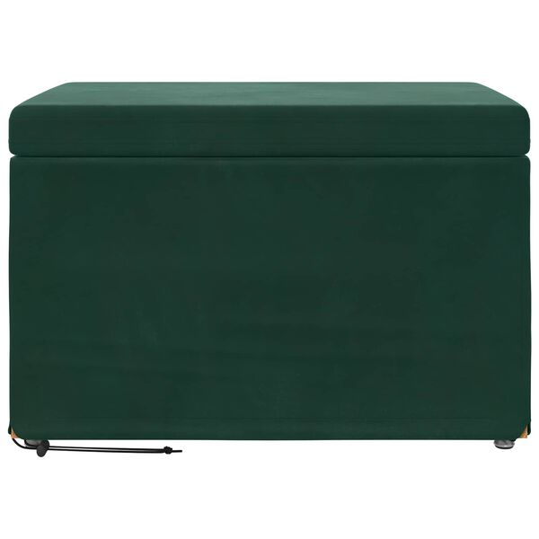 vidaXL Tabouret Vert fonc&eacute; 61 x 41 x 40 cm Velours et Bois Composite