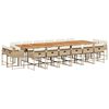 vidaXL Ensemble &agrave; manger de jardin et coussins 17 pcs beige
