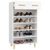 vidaXL Armoire à chaussures Blanc 60x35x105 cm Bois d'ingénierie