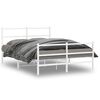 vidaXL Cadre de lit m&eacute;tal sans matelas et pied de lit blanc 140x190 cm