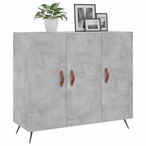 vidaXL Buffet gris b&eacute;ton 90x34x80 cm bois d'ing&eacute;nierie