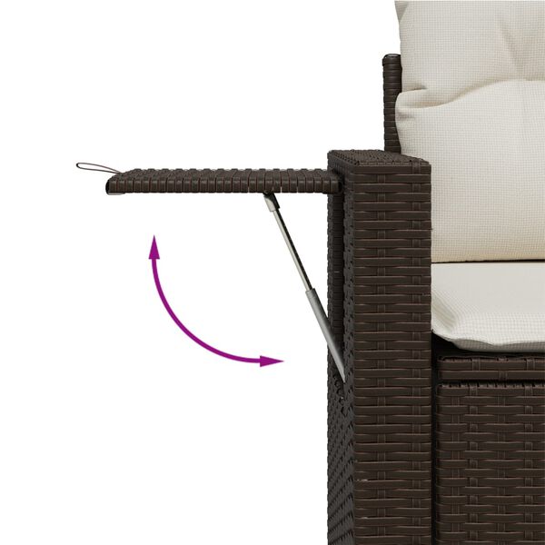 vidaXL Salon de jardin avec coussins 6 pcs marron r&eacute;sine tress&eacute;e