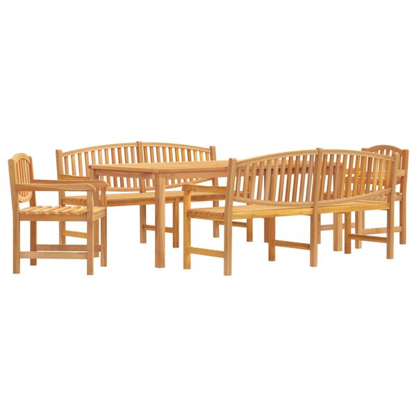 vidaXL Ensemble &agrave; manger de jardin 5pcs Bois de teck massif