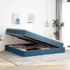 vidaXL Lit avec rangement et matelas Bleu fonc&eacute; 200 x 200 cm Velours