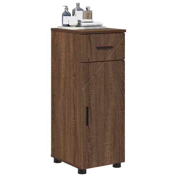 vidaXL Cabinet de salle de bain avec tiroir Ch&ecirc;ne brun 30 x 35 x 80 cm