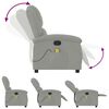vidaXL Fauteuil inclinable de massage gris clair velours