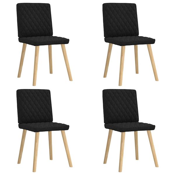 vidaXL Chaises à manger lot de 4 noir tissu