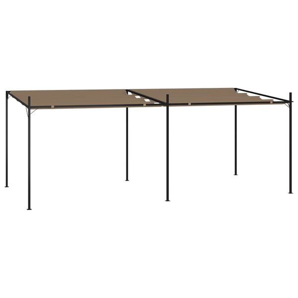 vidaXL Belvédère avec toit rétractable 600x300x233 cm Taupe