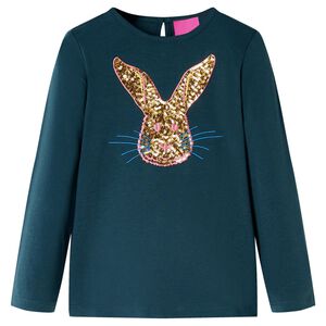 T-shirt enfants &agrave; manches longues vert fonc&eacute; 104