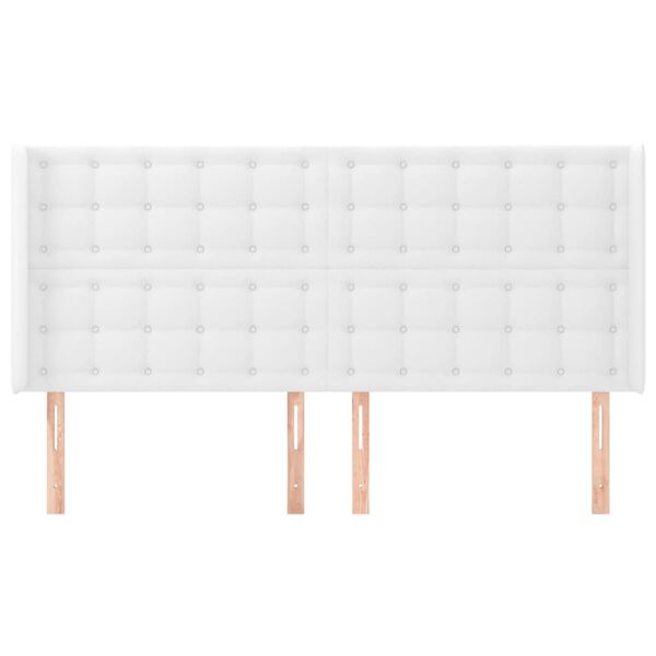 vidaXL T&ecirc;te de lit avec oreilles Blanc 183x16x118/128 cm Similicuir